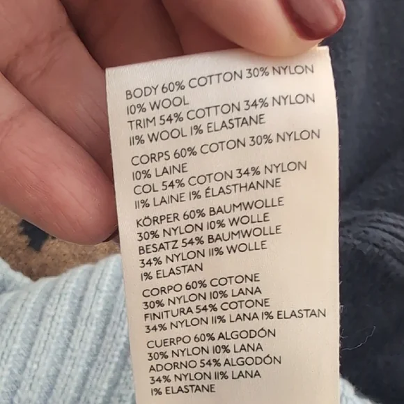 Anthropologie Navy and Brown Crewneck Sweater - Picture 5 of 6